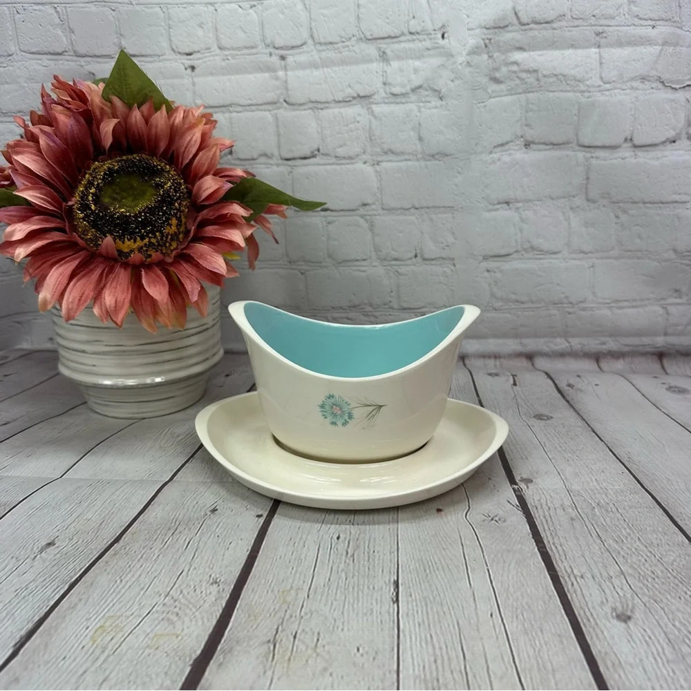 vintage Open Sauce Boat & Underplate Boutonniere by Taylor, Smith & T